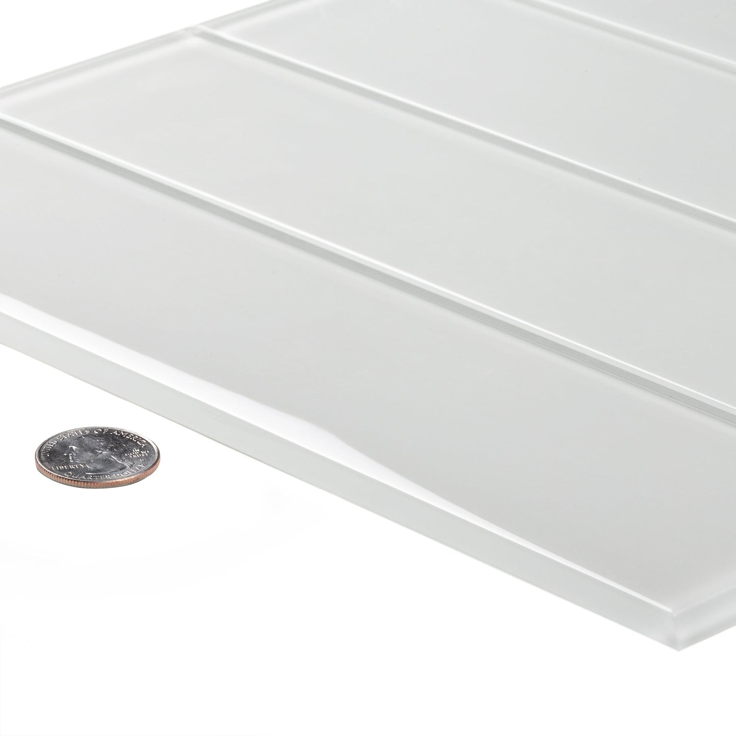 White 3x12 Glossy Subway Glass Tile (20 pack, 5 sq ft/case)