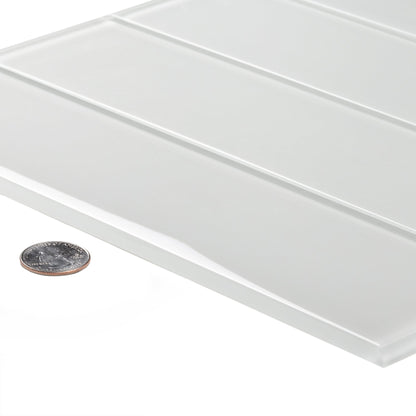 White 3x12 Glossy Subway Glass Tile (20 pack, 5 sq ft/case)