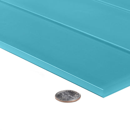 Sky Blue 3x12 Glossy Subway Glass Tile (20 pack, 5 sq ft/case) - Sample