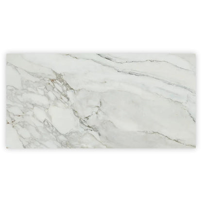 White with Gray Vein 24x48 Polished Porcelain Large Format Tile (2 pack, 15.42 sq ft/case)