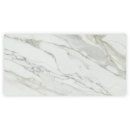 White with Gray Vein 24x48 Polished Porcelain Large Format Tile (2 pack, 15.42 sq ft/case)