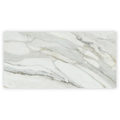 White with Gray Vein 24x48 Polished Porcelain Large Format Tile (2 pack, 15.42 sq ft/case)