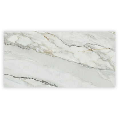 White with Gray Vein 24x48 Polished Porcelain Large Format Tile (2 pack, 15.42 sq ft/case) - Sample