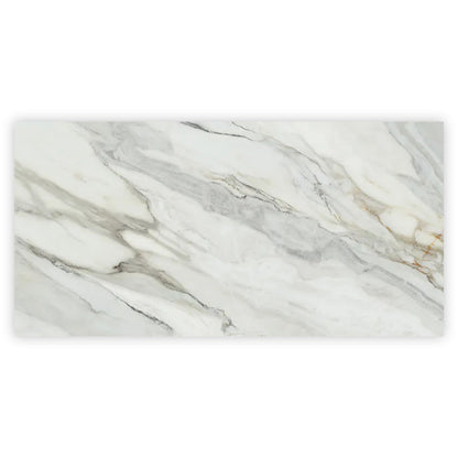 White with Gray Vein 24x48 Polished Porcelain Large Format Tile (2 pack, 15.42 sq ft/case)