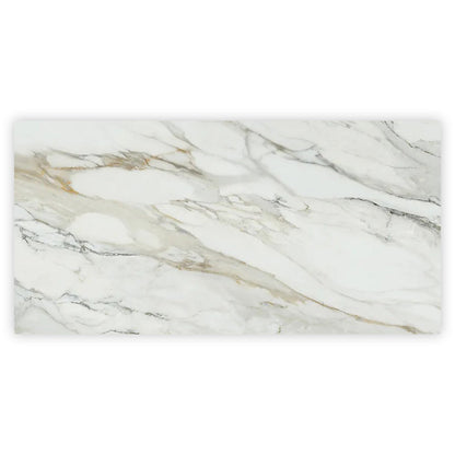 White with Gray Vein 24x48 Polished Porcelain Large Format Tile (2 pack, 15.42 sq ft/case)