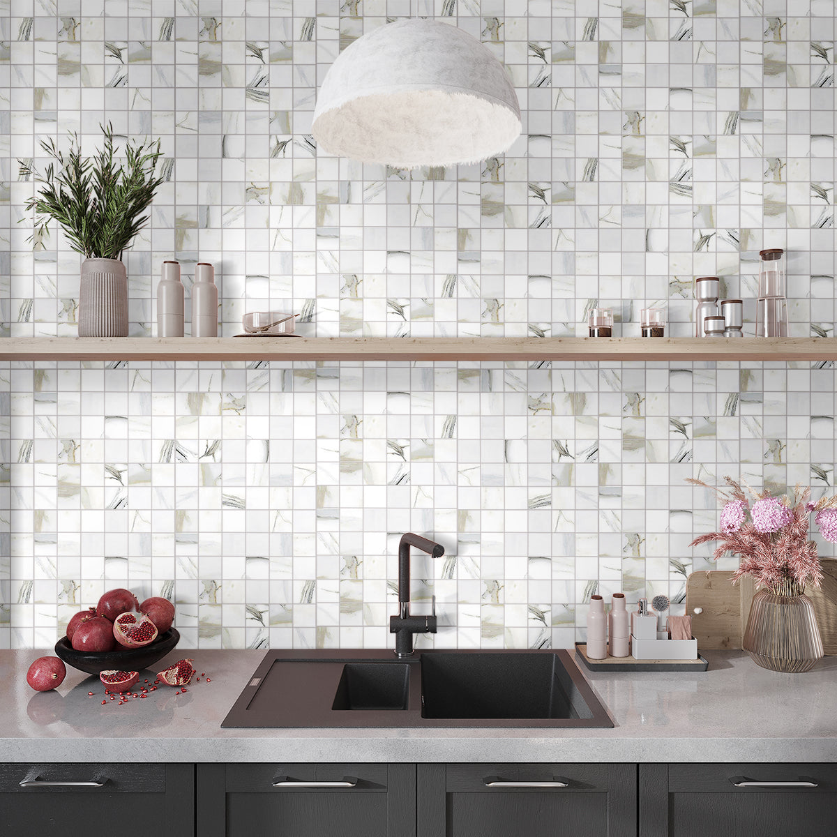 White 12x12 Matte Uniform Square Porcelain Mosaic Tile (11 pack, 10.76 sq ft/case)