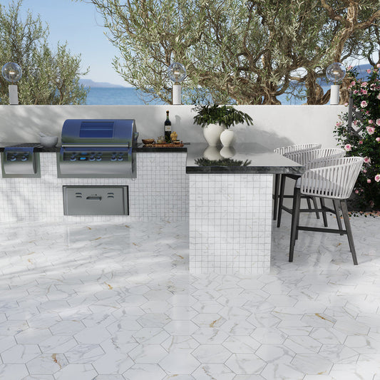 White 12x12 Matte Uniform Square Porcelain Mosaic Tile (11 pack, 10.76 sq ft/case) - Sample