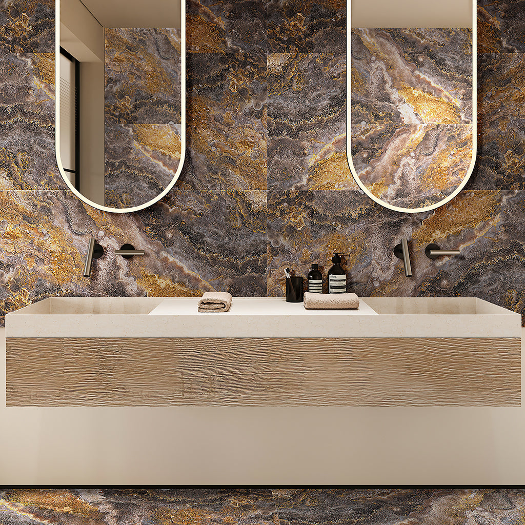 Brown 24x48 Polished Porcelain Large Format Tile (2 pack, 15.55 sq ft/case)