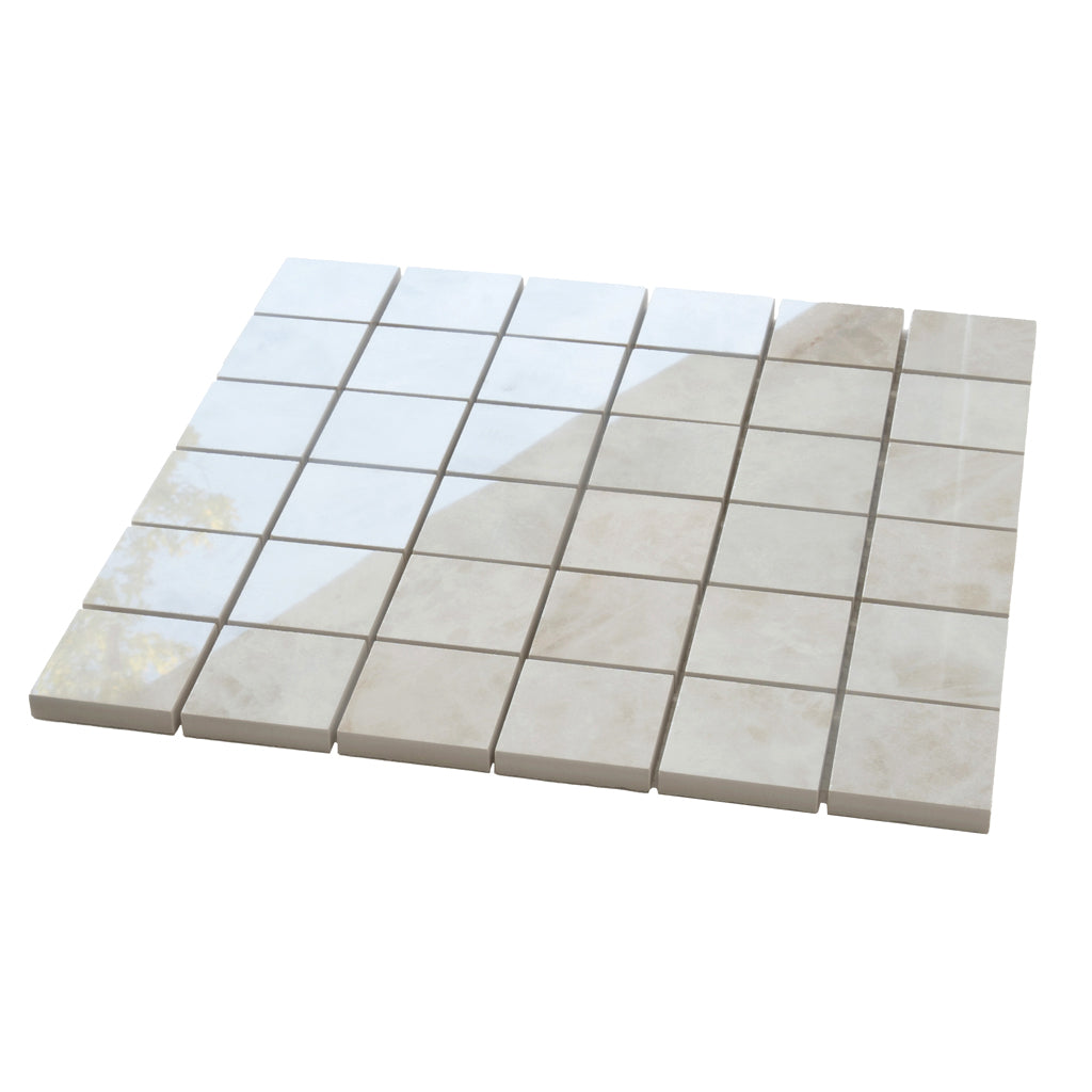 Light Cream Beige 12x12 Lappato Square Porcelain Mosaic Tile (5 pack, 4.84 sq ft/case)
