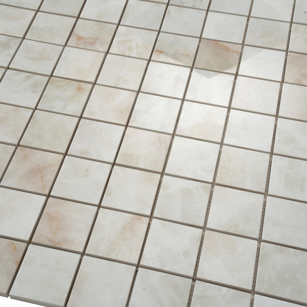 Light Cream Beige 12x12 Lappato Square Porcelain Mosaic Tile (5 pack, 4.84 sq ft/case)