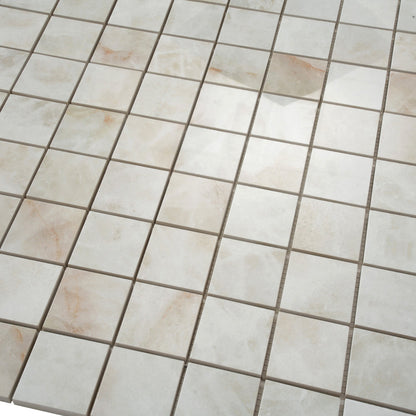 Light Cream Beige 12x12 Lappato Square Porcelain Mosaic Tile (5 pack, 4.84 sq ft/case)