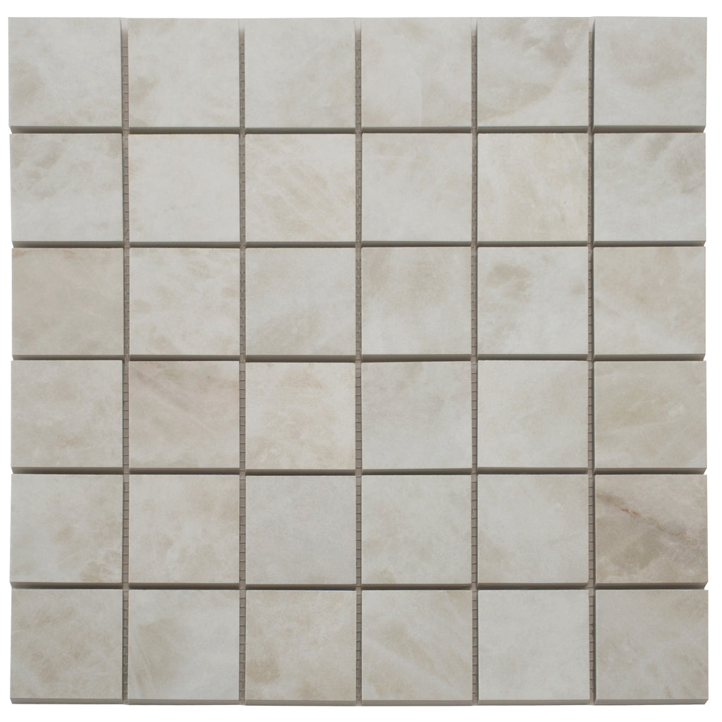 Light Cream Beige 12x12 Lappato Square Porcelain Mosaic Tile (5 pack, 4.84 sq ft/case)