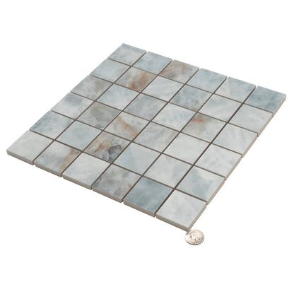 Frosted Sky Blue 12x12 Lappato Square Porcelain Mosaic Tile (5 pack, 4.84 sq ft/case)