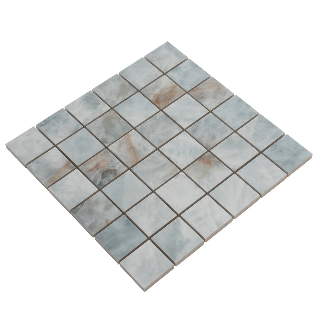 Frosted Sky Blue 12x12 Lappato Square Porcelain Mosaic Tile (5 pack, 4.84 sq ft/case)
