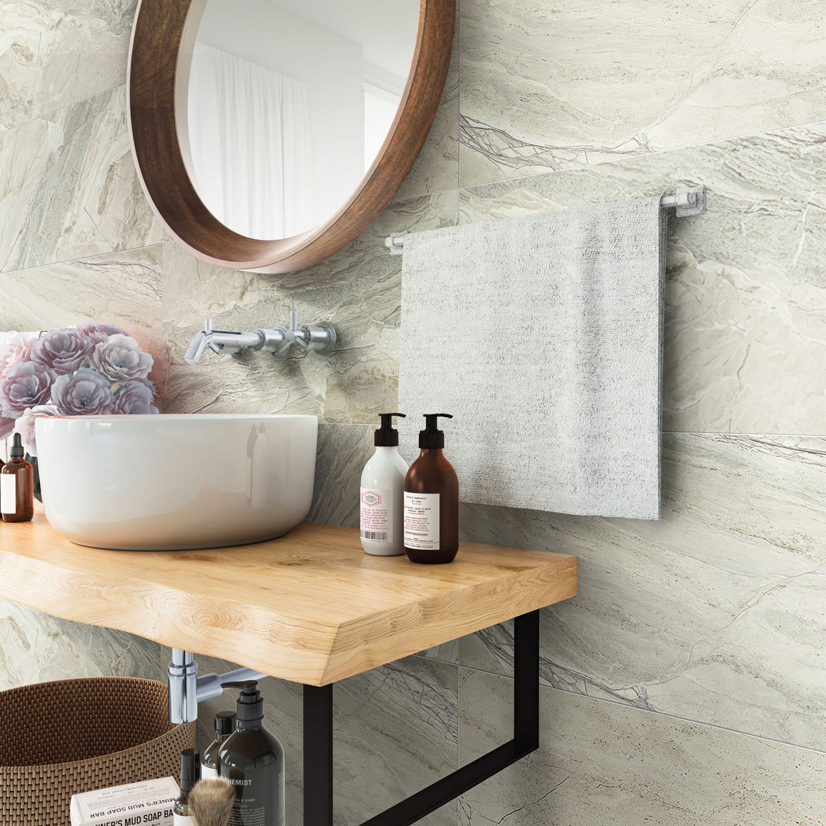 Stone Beige 12x24 Matte Porcelain Large Format Tile (6 pack, 11.62 sq ft/case) - Sample