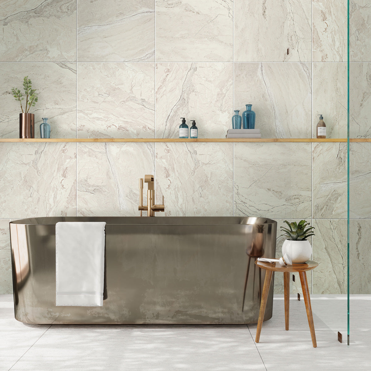 Stone Beige 24x24 Matte Square Porcelain Large Format Tile (3 pack, 11.62 sq ft/case)