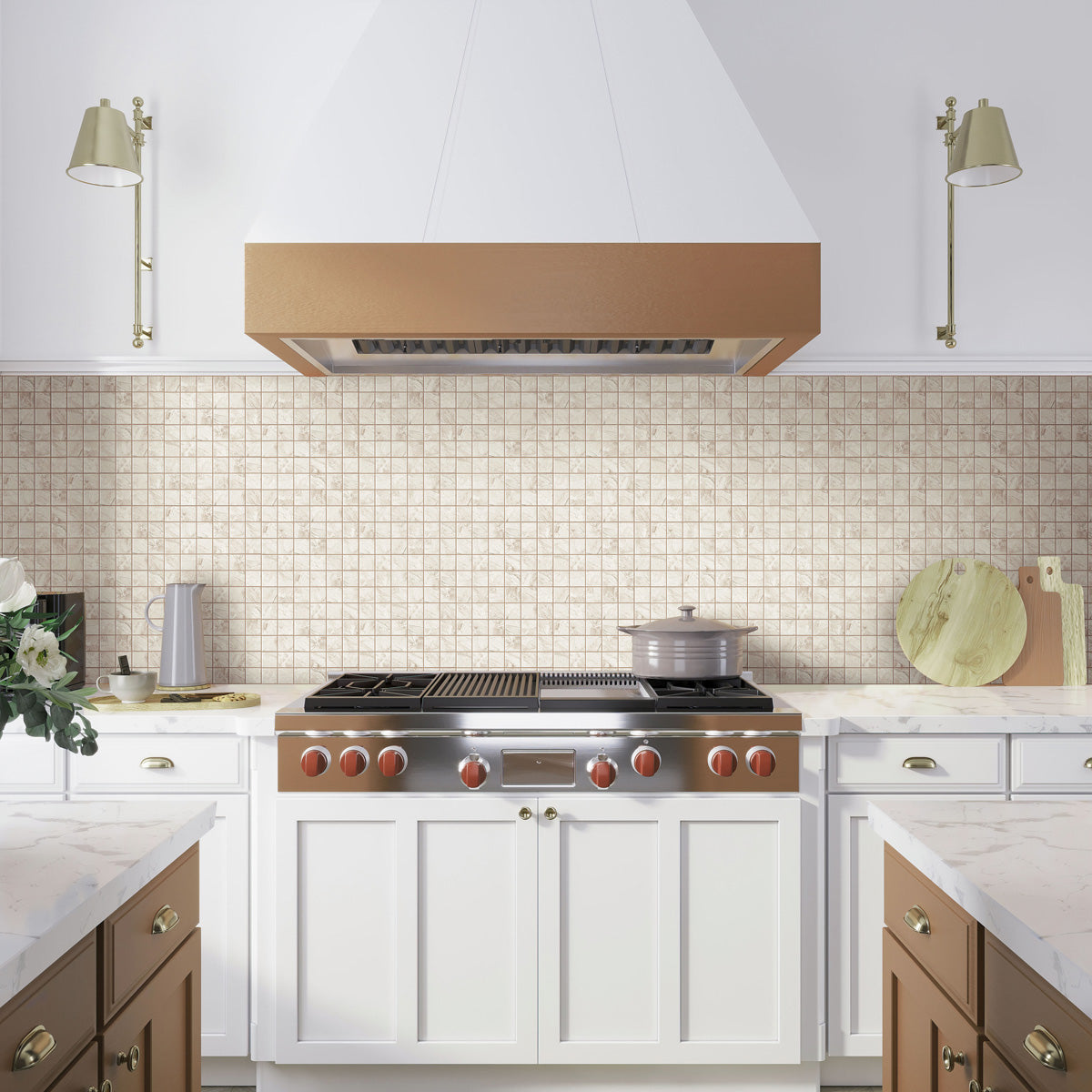 Stone Beige 12x12 Matte Uniform Square Porcelain Mosaic Tile (6 pack, 5.81 sq ft/case)