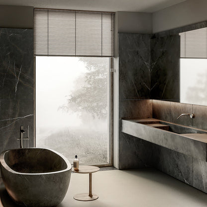 Sable Black 24x48 Polished Porcelain Large Format Tile (2 pack, 15.55 sq ft/case) - Sample