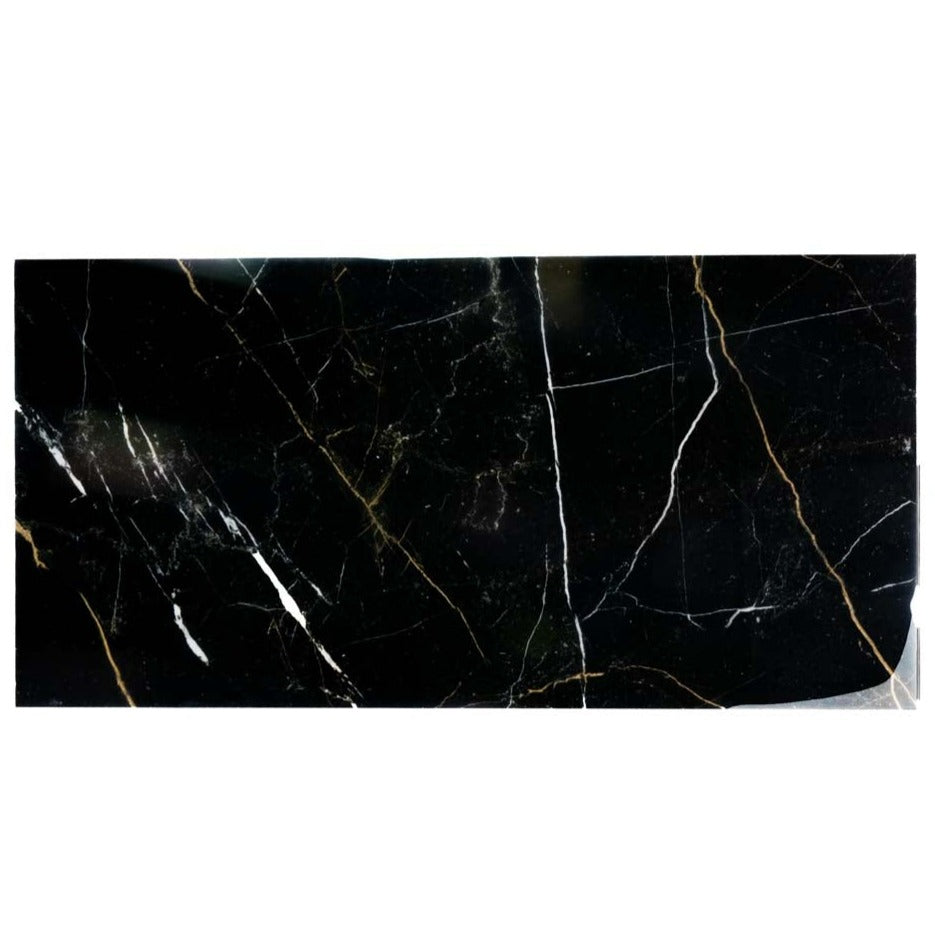 Sable Black 24x48 Polished Porcelain Large Format Tile (2 pack, 15.55 sq ft/case) - Sample