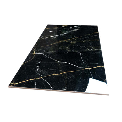 Sable Black 24x48 Polished Porcelain Large Format Tile (2 pack, 15.55 sq ft/case) - Sample