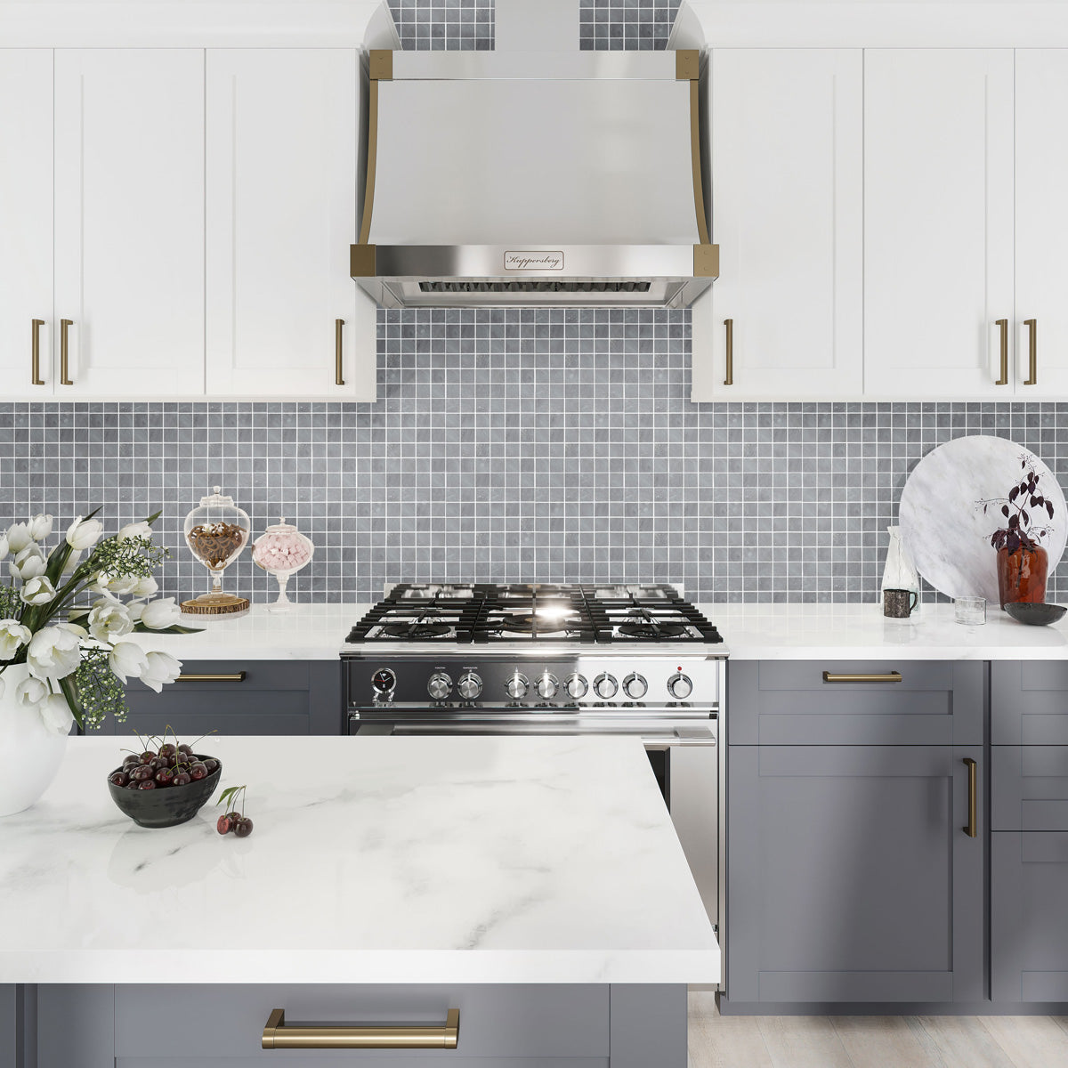 Gray 12x12 Matte Uniform Square Porcelain Mosaic Tile (11 pack, 10.65 sq ft/case)
