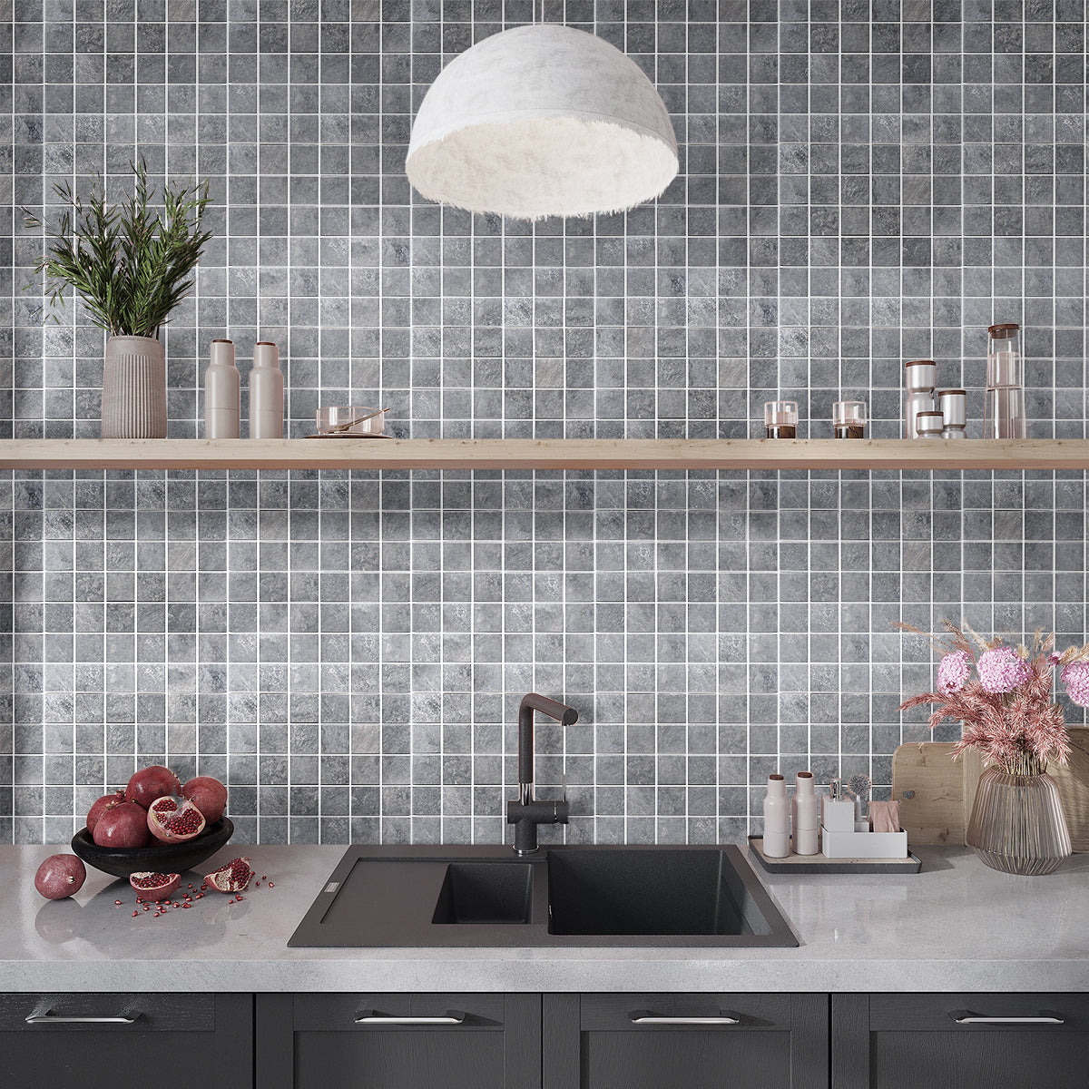 Gray 12x12 Matte Uniform Square Porcelain Mosaic Tile (11 pack, 10.65 sq ft/case)