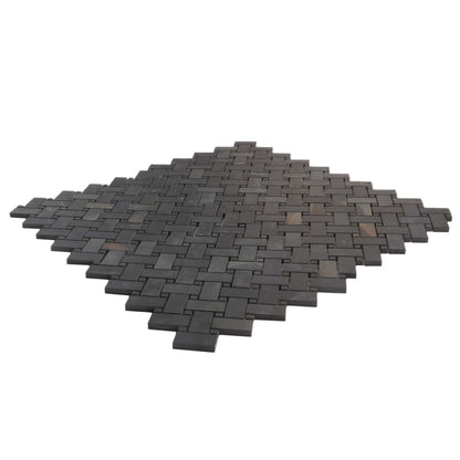 Black 12x12 Matte Basketweave Porcelain Mosaic Tile (5 pack, 4.84 sq ft/case)