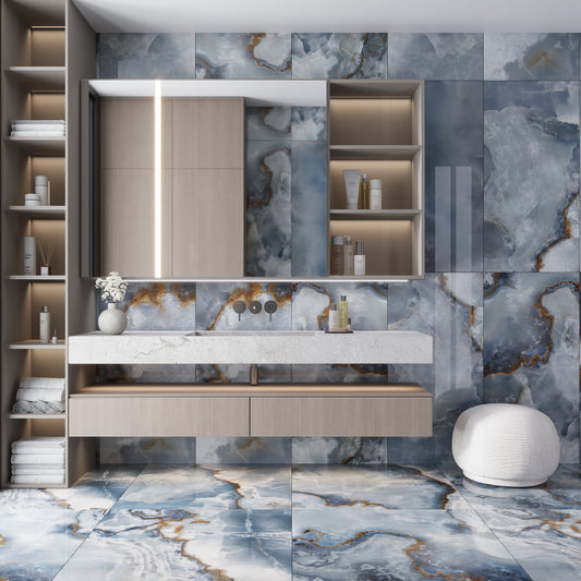 Blue 36x36 Lappato Square Porcelain Large Format Tile (2 pack, 17.4375 sq ft/case)