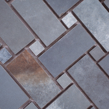 Blue 12x12 Matte Basketweave Porcelain Mosaic Tile (5 pack, 4.84 sq ft/case) - Sample