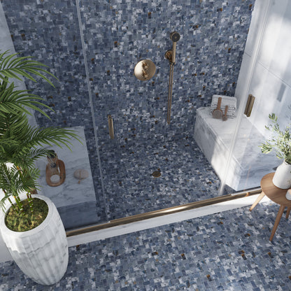 Blue 12x12 Matte Basketweave Porcelain Mosaic Tile (5 pack, 4.84 sq ft/case)