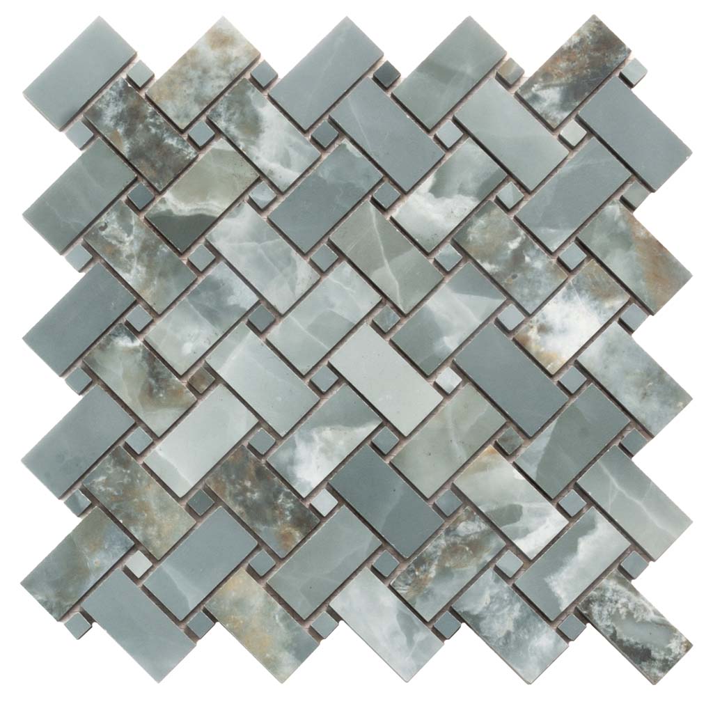 Green 12x12 Matte Basketweave Porcelain Mosaic Tile (5 pack, 4.84 sq ft/case)