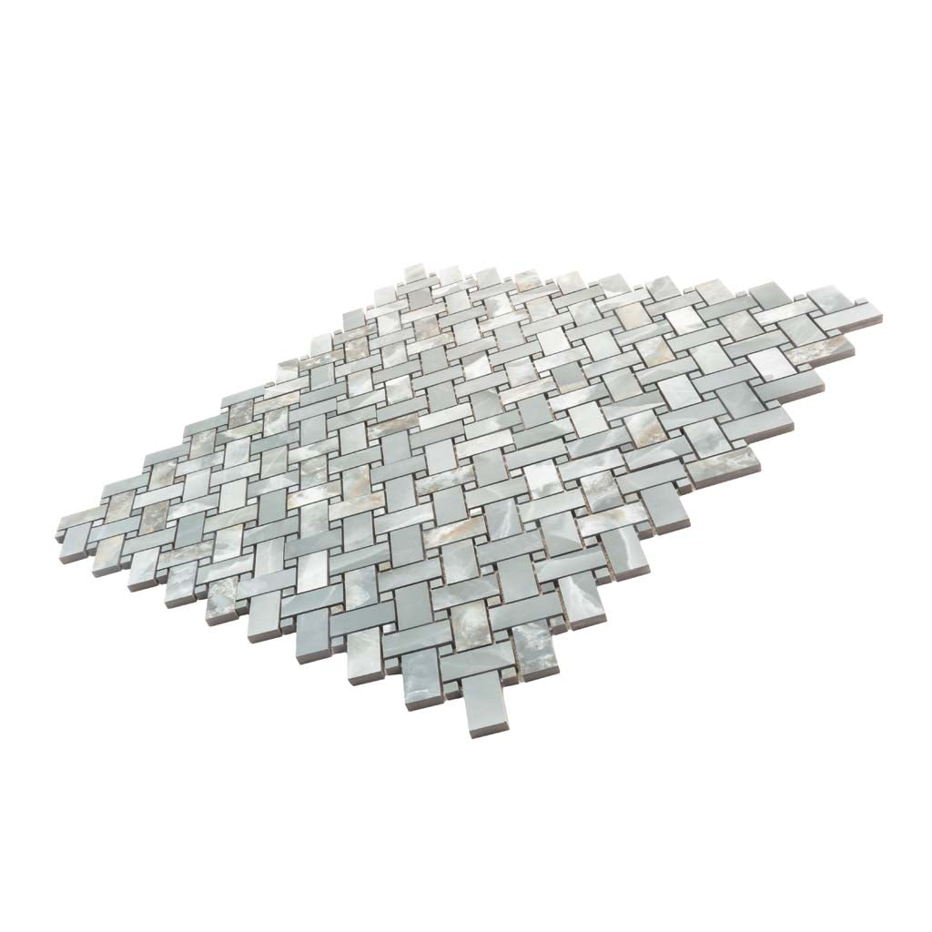 Green 12x12 Matte Basketweave Porcelain Mosaic Tile (5 pack, 4.84 sq ft/case) - Sample