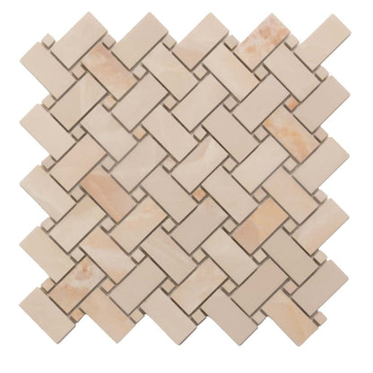 Crepe Pink 12x12 Matte Basketweave Porcelain Mosaic Tile (5 pack, 4.84 sq ft/case)