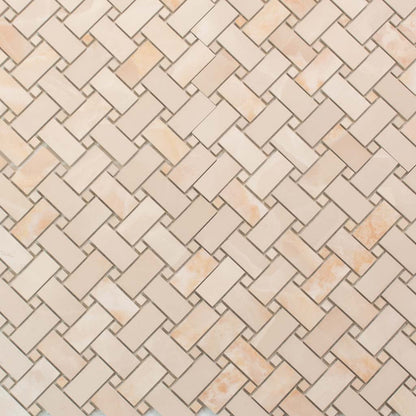 Crepe Pink 12x12 Matte Basketweave Porcelain Mosaic Tile (5 pack, 4.84 sq ft/case)