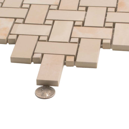 Crepe Pink 12x12 Matte Basketweave Porcelain Mosaic Tile (5 pack, 4.84 sq ft/case)