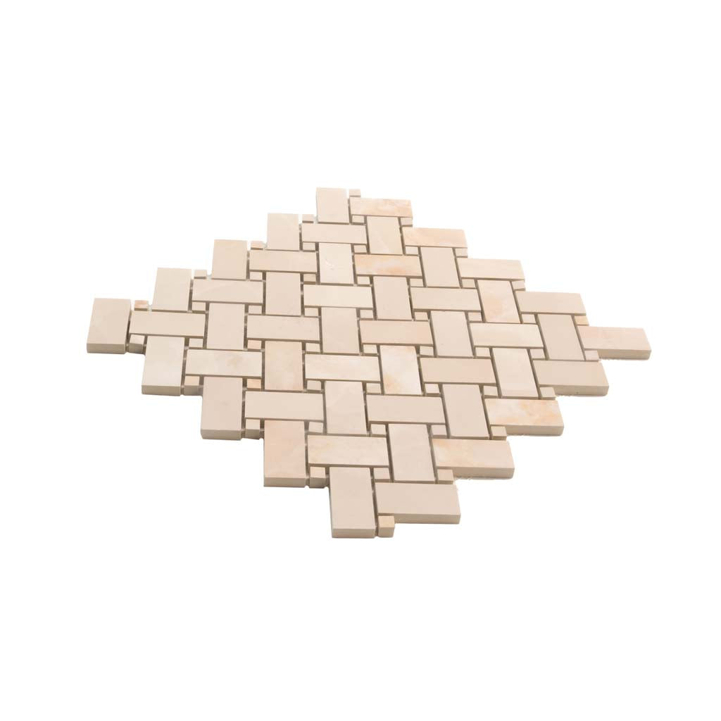 Crepe Pink 12x12 Matte Basketweave Porcelain Mosaic Tile (5 pack, 4.84 sq ft/case)