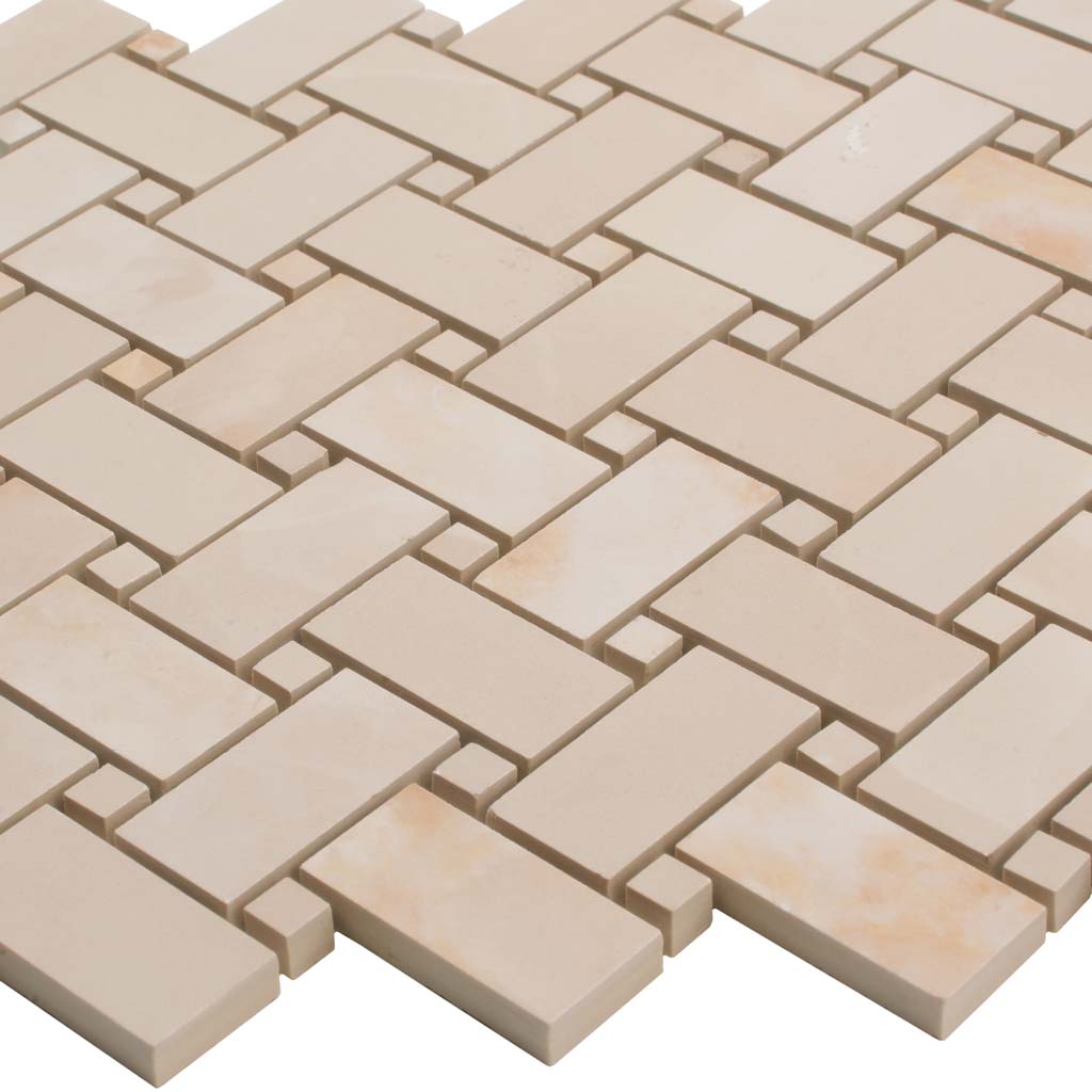 Crepe Pink 12x12 Matte Basketweave Porcelain Mosaic Tile (5 pack, 4.84 sq ft/case)