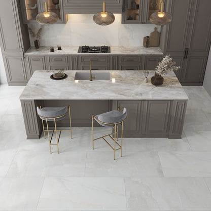 Alabaster White 24x48 Lappato Porcelain Large Format Tile (2 pack, 15.5 sq ft/case)