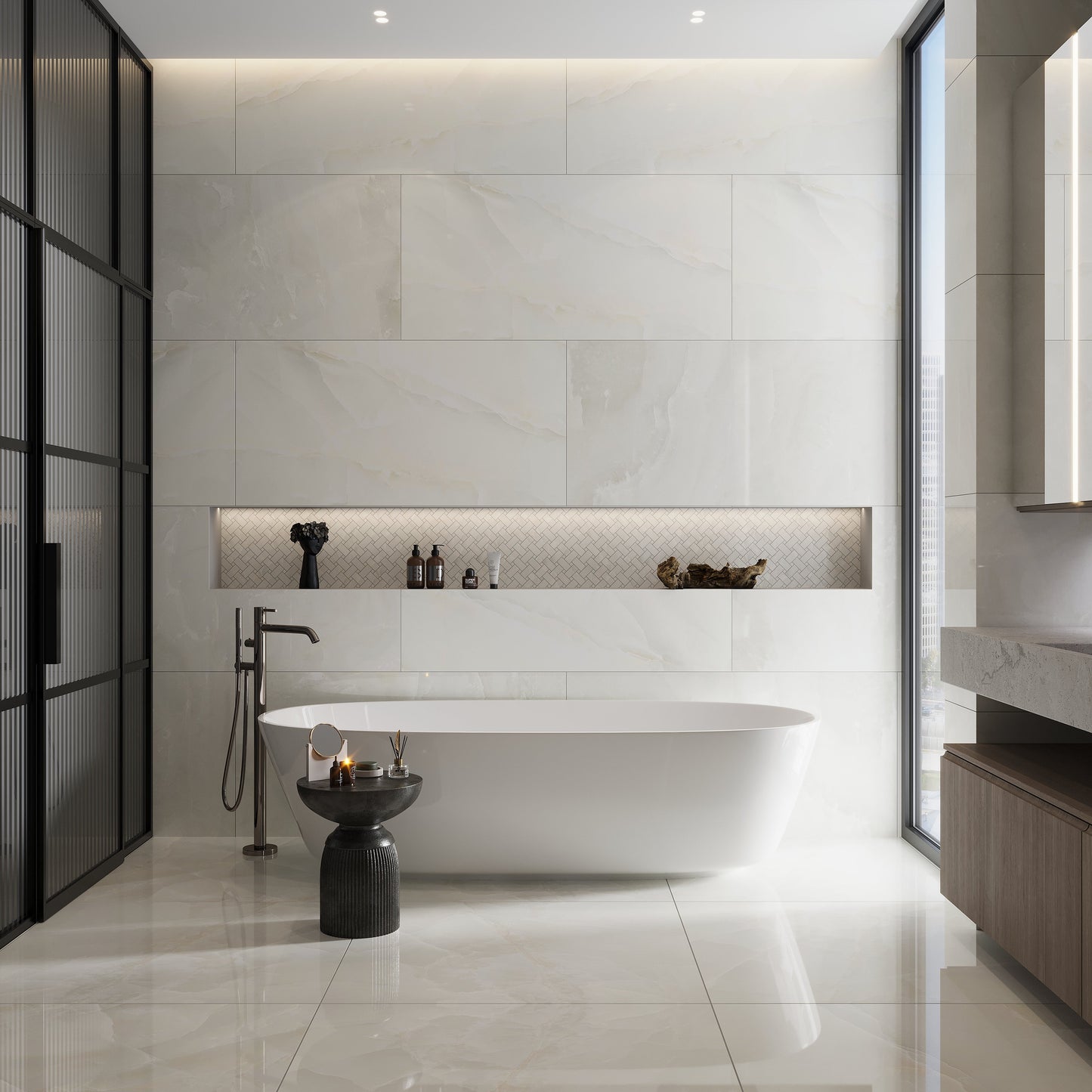 Alabaster White 12x12 Matte Basketweave Porcelain Mosaic Tile (5 pack, 4.84 sq ft/case)