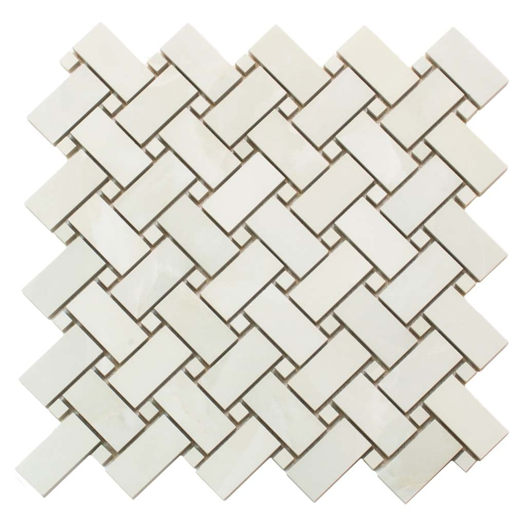 Alabaster White 12x12 Matte Basketweave Porcelain Mosaic Tile (5 pack, 4.84 sq ft/case)