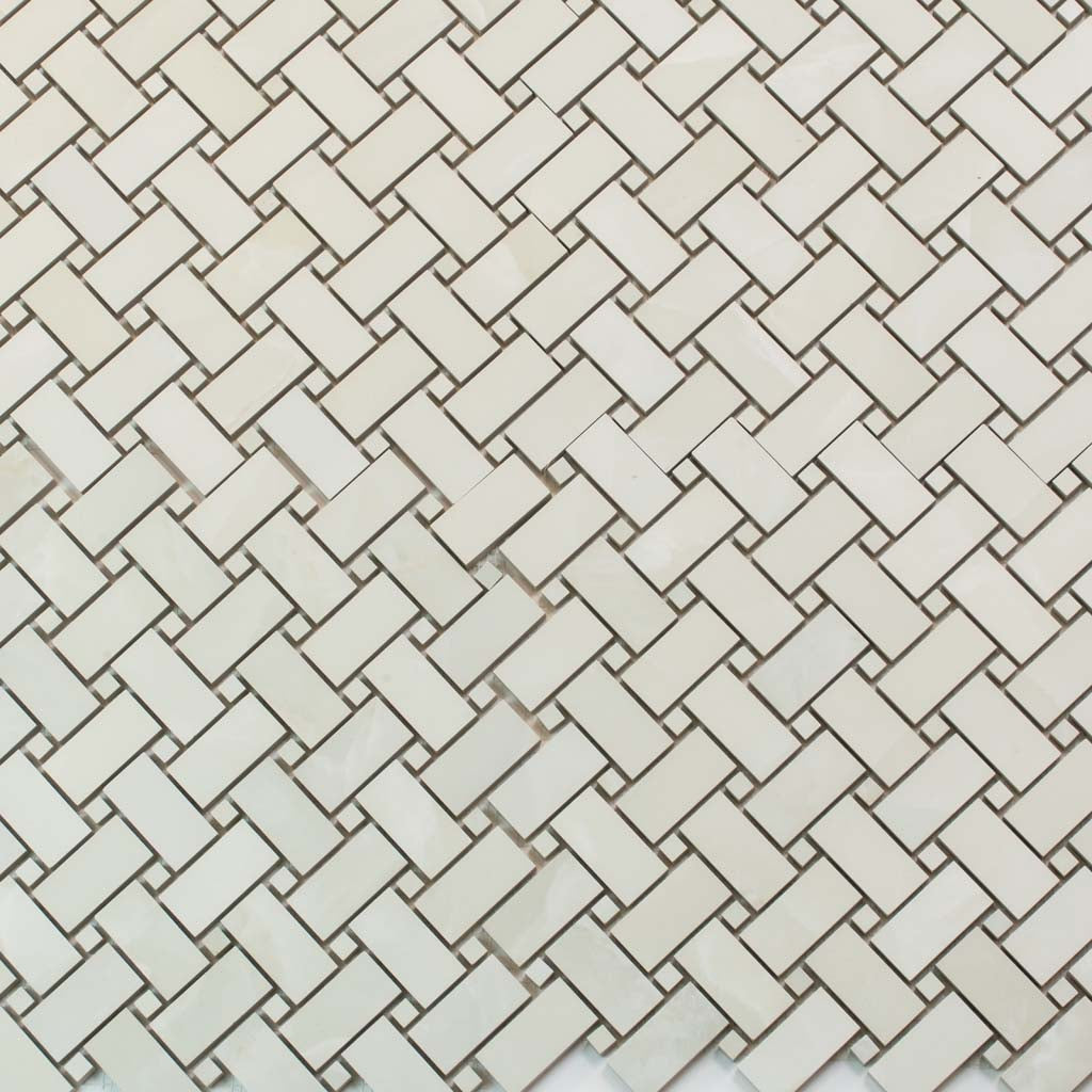 Alabaster White 12x12 Matte Basketweave Porcelain Mosaic Tile (5 pack, 4.84 sq ft/case)
