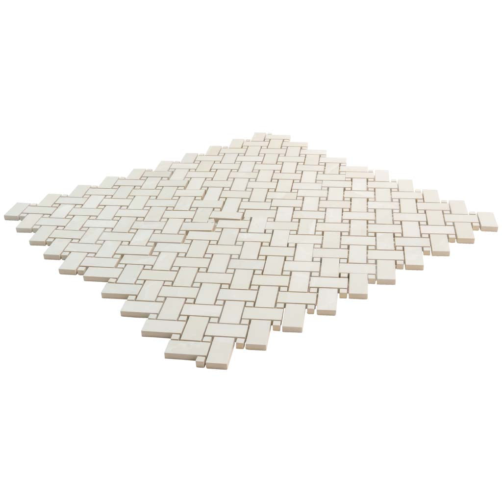 Alabaster White 12x12 Matte Basketweave Porcelain Mosaic Tile (5 pack, 4.84 sq ft/case)