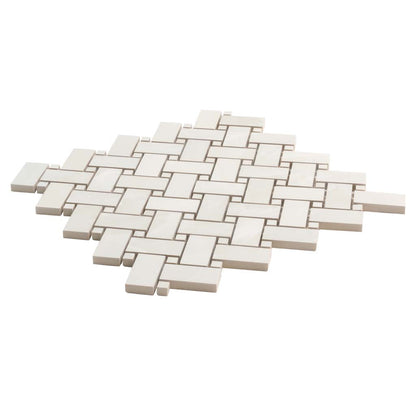 Alabaster White 12x12 Matte Basketweave Porcelain Mosaic Tile (5 pack, 4.84 sq ft/case)