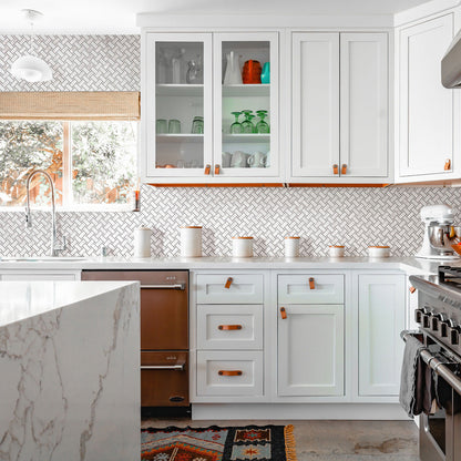 Alabaster White 12x12 Matte Basketweave Porcelain Mosaic Tile (5 pack, 4.84 sq ft/case)