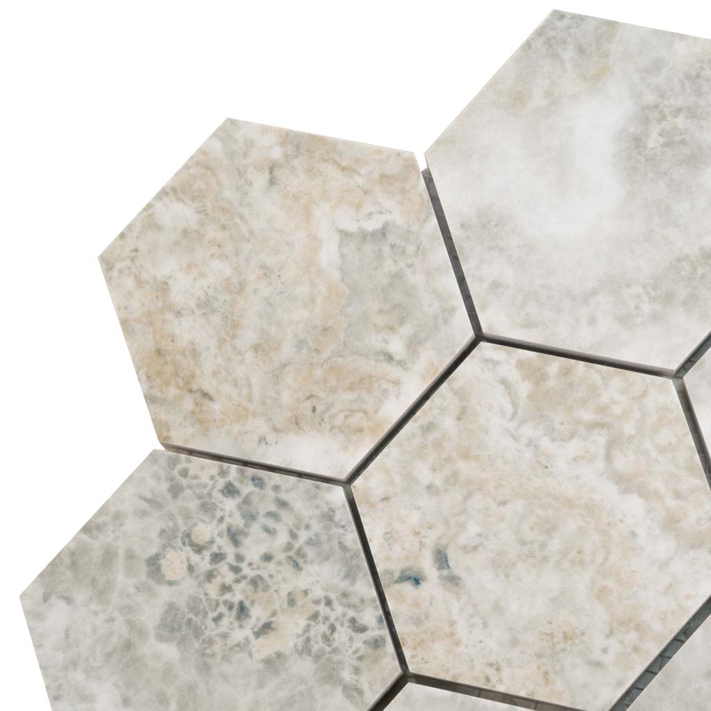 Light Taupe Beige 9x13 Polished Hexagon Porcelain Mosaic Tile (9 pack, 7.09 sq ft/case)