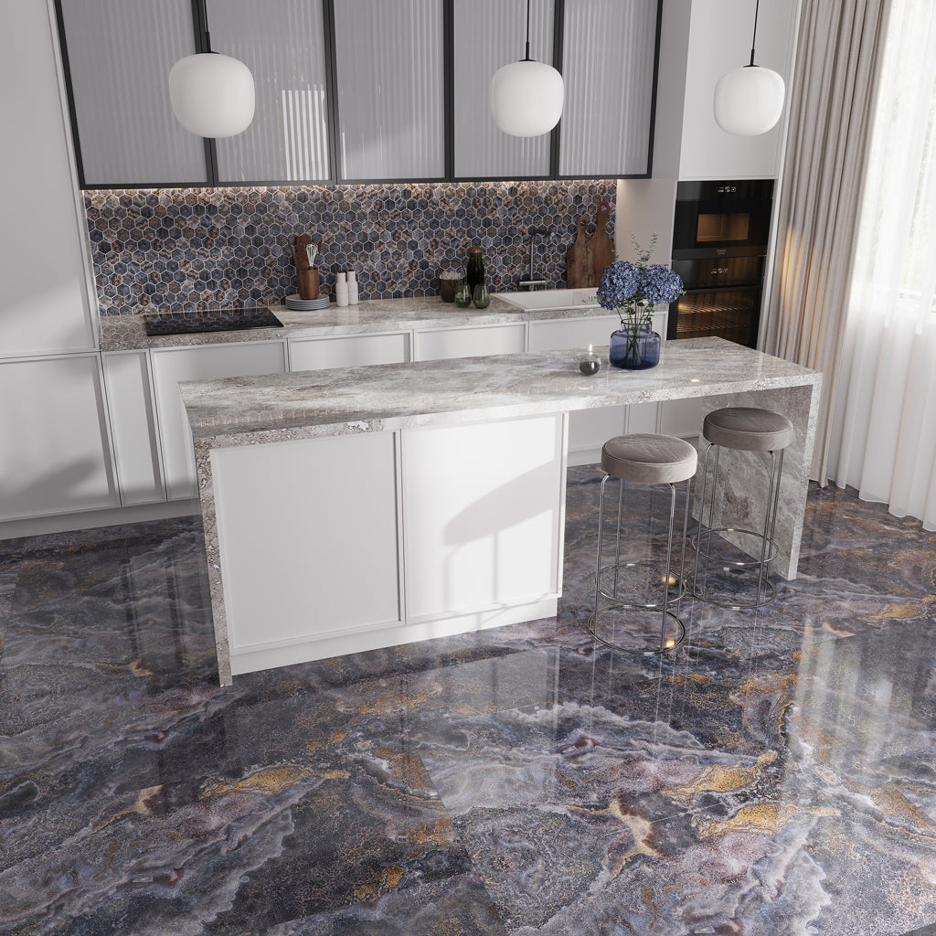 Hale Navy 24x48 Polished Porcelain Large Format Tile (2 pack, 15.55 sq ft/case) - Sample