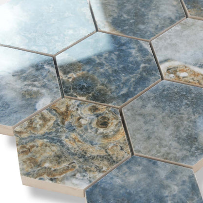 Hale Navy 9x13 Polished Hexagon Porcelain Mosaic Tile (9 pack, 7.09 sq ft/case) - Sample