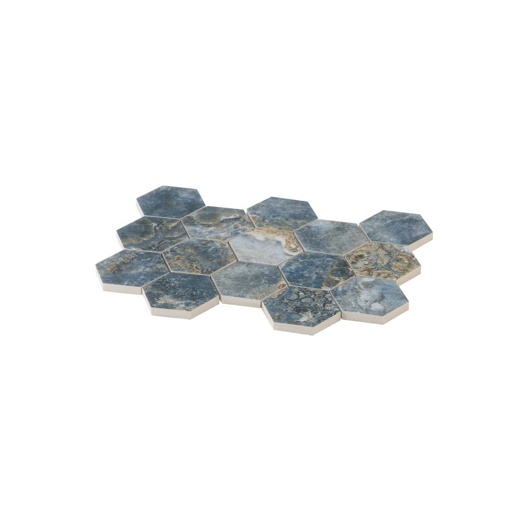 Hale Navy 9x13 Polished Hexagon Porcelain Mosaic Tile (9 pack, 7.09 sq ft/case) - Sample