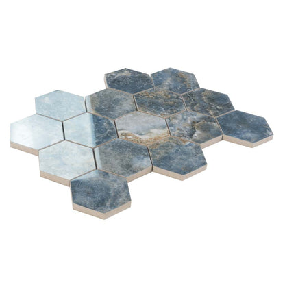 Hale Navy 9x13 Polished Hexagon Porcelain Mosaic Tile (9 pack, 7.09 sq ft/case) - Sample