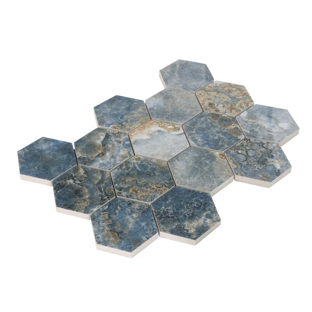 Hale Navy 9x13 Polished Hexagon Porcelain Mosaic Tile (9 pack, 7.09 sq ft/case)